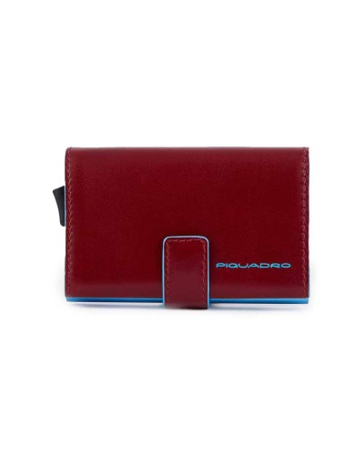 PIQUADRO Titular de la tarjeta blue square rojo Piel - PP5649B2BLR-R