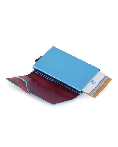 PIQUADRO Titular de la tarjeta blue square rojo Piel - PP5649B2BLR-R